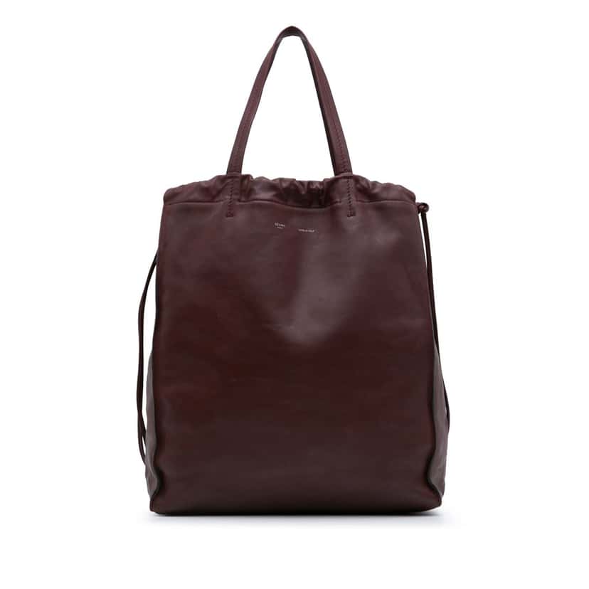 Celine Smooth Calfskin Vertical Coulisse Tote Red Leather Good condition - Front View