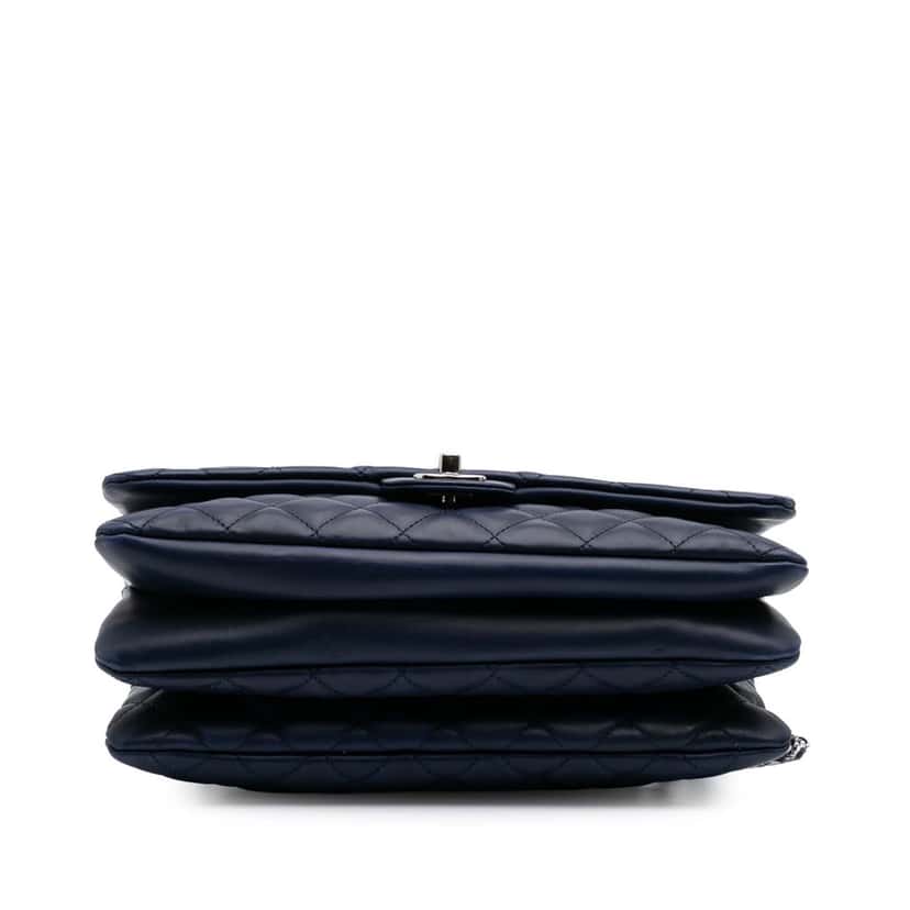 Chanel Jumbo Quilted Calfskin Tender Touch Flap Blue Leather Fair condition - Inside View