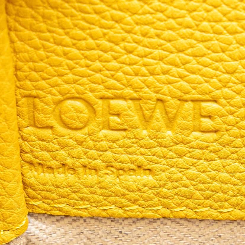 Loewe Mini Grained Calfskin Drawstring Hammock Bag Yellow Leather Good condition - Box View