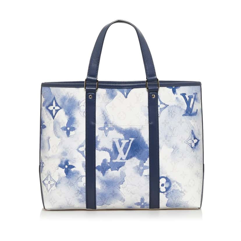 Louis Vuitton Monogram Watercolor Weekend Tote PM Blue Canvas Good condition - Front View