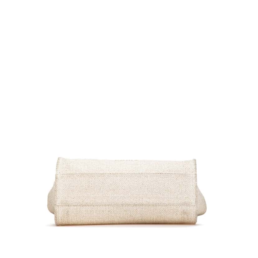 Chanel Small Lurex Boucle Deauville Tote White Canvas Good condition - Inside View