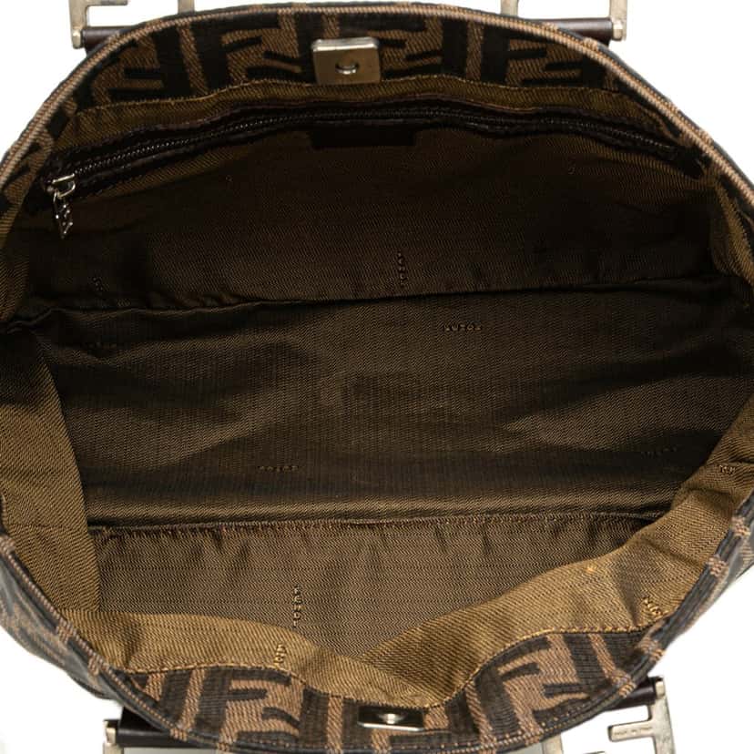 Fendi Small Zucca Canvas Twins Tote Brown Canvas Good condition - Model View