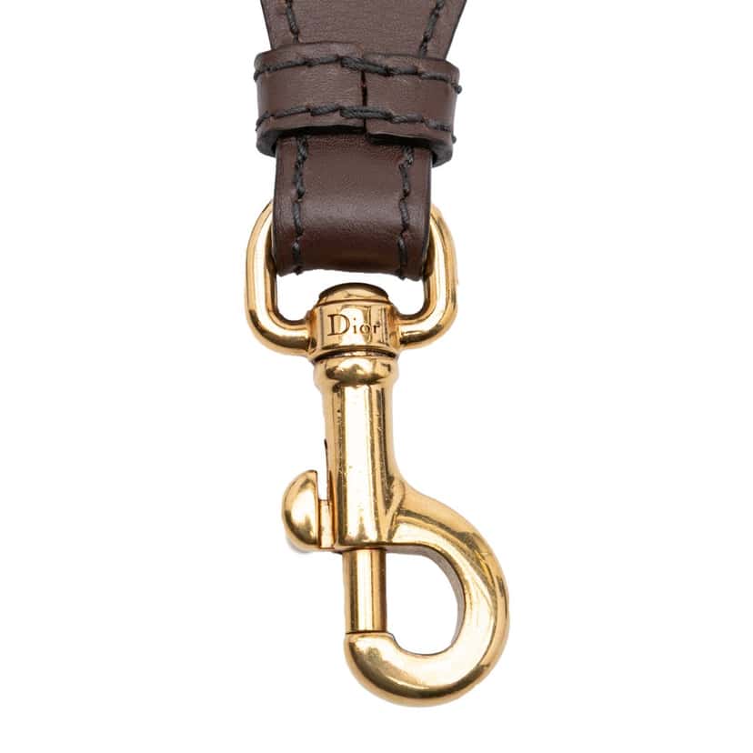 Dior Studded Oblique Bag Strap Brown Canvas Good condition - Box View