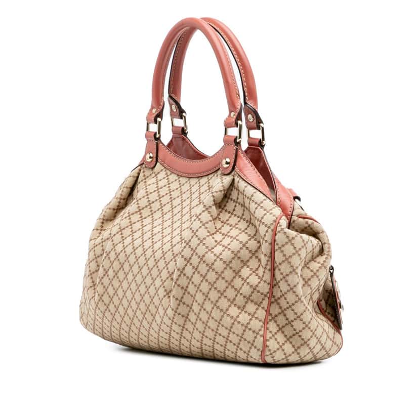Gucci Medium Diamante Canvas Sukey Tote Brown Canvas Good condition - Back View