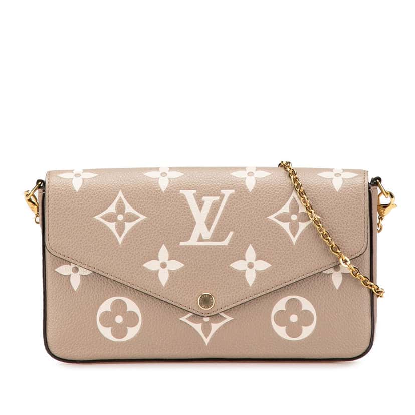 Louis Vuitton Bicolor Monogram Empreinte Pochette Felicie Brown Leather Good condition - Front View