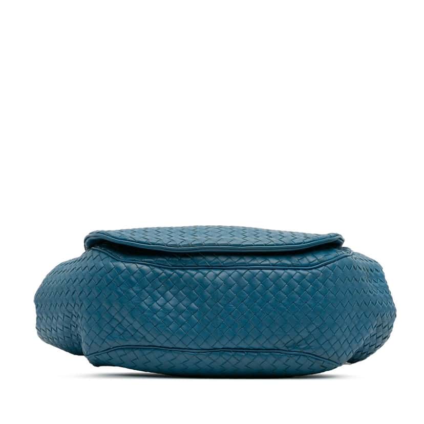 Bottega Veneta Nappa Intrecciato Flap Crossbody Blue Leather Good condition - Inside View
