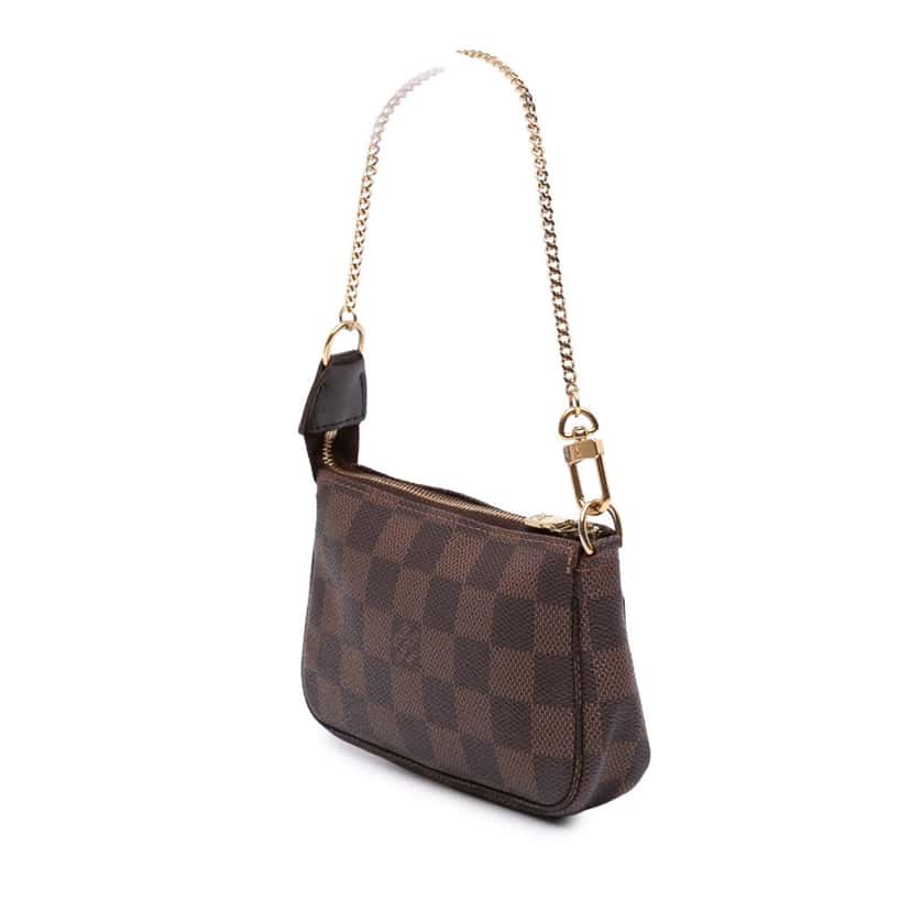 Louis Vuitton Damier Ebene Mini Pochette Accessoires Brown Canvas Good condition - Back View