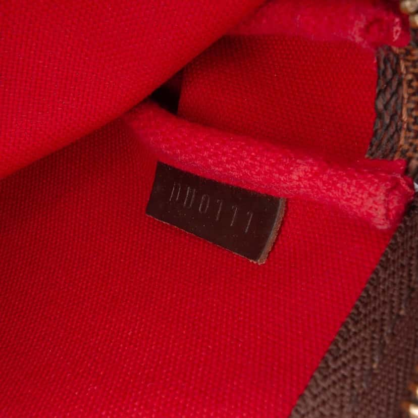 Louis Vuitton Damier Ebene Mini Pochette Accessoires Brown Canvas Good condition - Box View