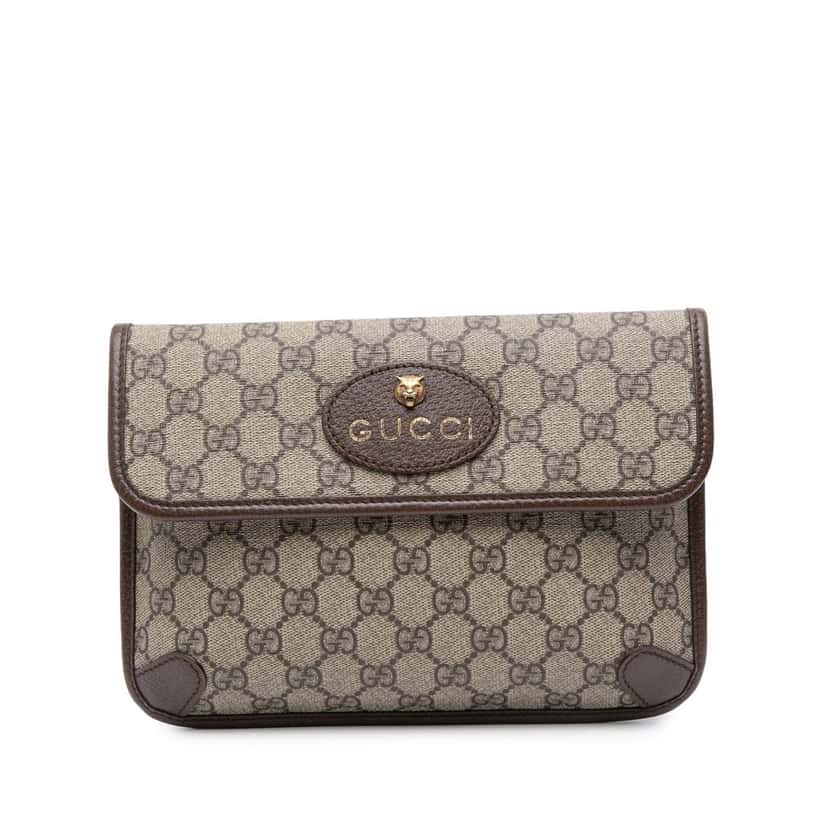 Gucci GG Supreme Web Neo Vintage Belt Bag Brown Canvas Good condition - Front View