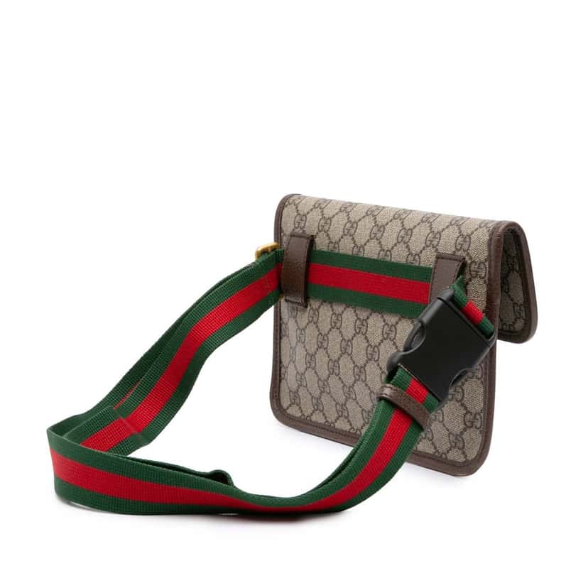 Gucci GG Supreme Web Neo Vintage Belt Bag Brown Canvas Good condition - Back View
