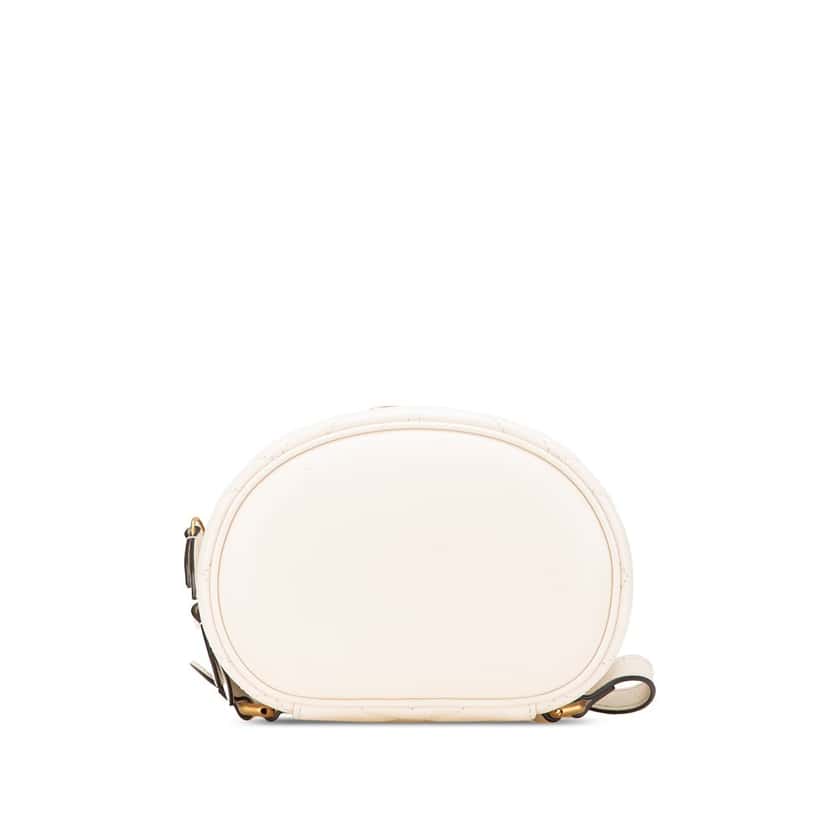 Gucci Mini GG Marmont Matelasse Leather Round Backpack White Leather Good condition - Inside View
