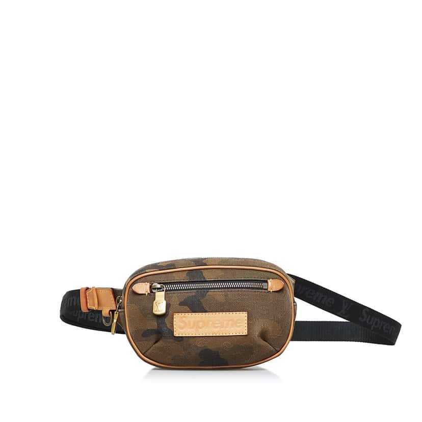 Louis Vuitton Supreme Camouflage Bum Bag PM Brown Canvas Good condition - Front View