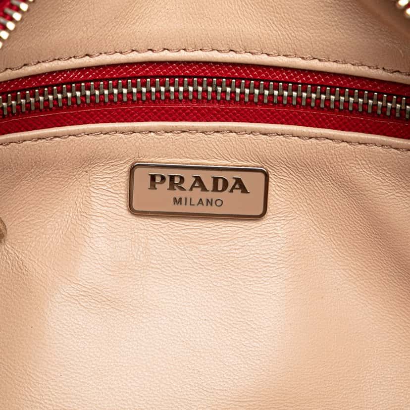 Prada Saffiano Buckle Camera Bag Red Leather Good condition - Box View