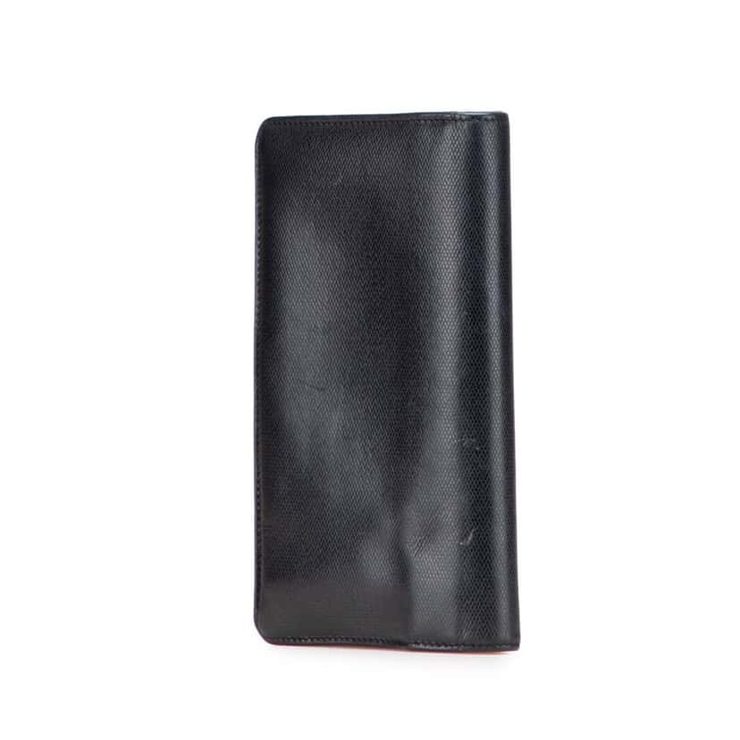 Chanel Lambskin Leather CC Button Long Wallet Black Leather Good condition - Back View