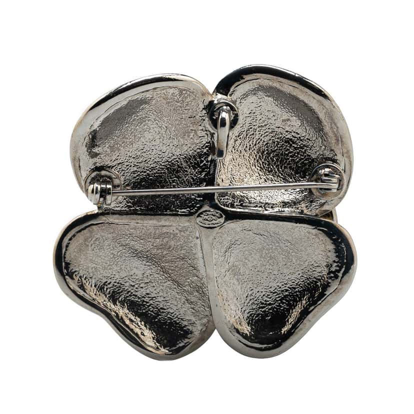 Chanel Enamel Camellia Brooch Brown Good condition - Back View