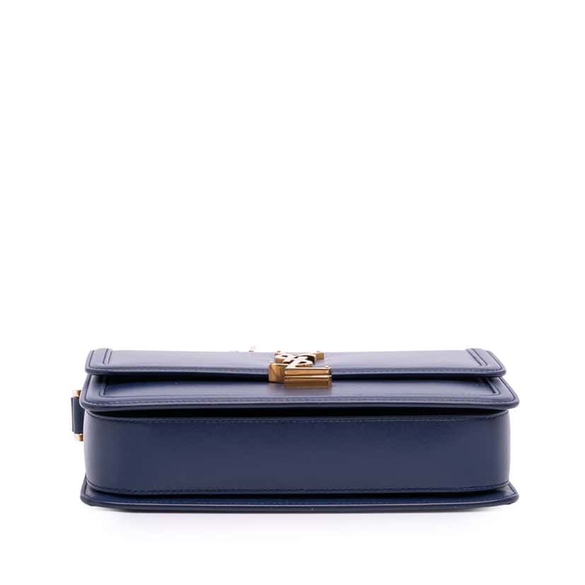 Saint Laurent Medium Leather Solferino Satchel In Box Blue Leather Good condition - Inside View