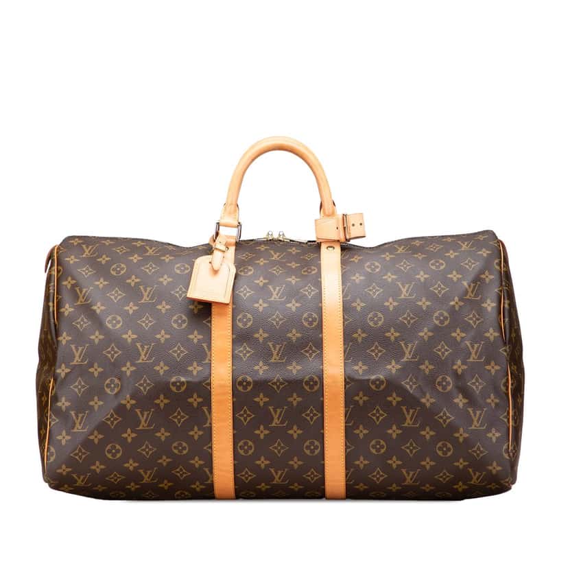 Louis Vuitton Monogram Keepall 55 Brown Canvas Good condition - Front View