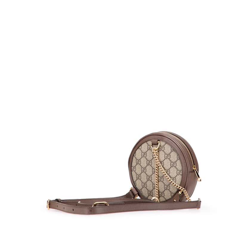 Gucci Mini GG Supreme Round Ophidia Backpack Brown Canvas Good condition - Back View