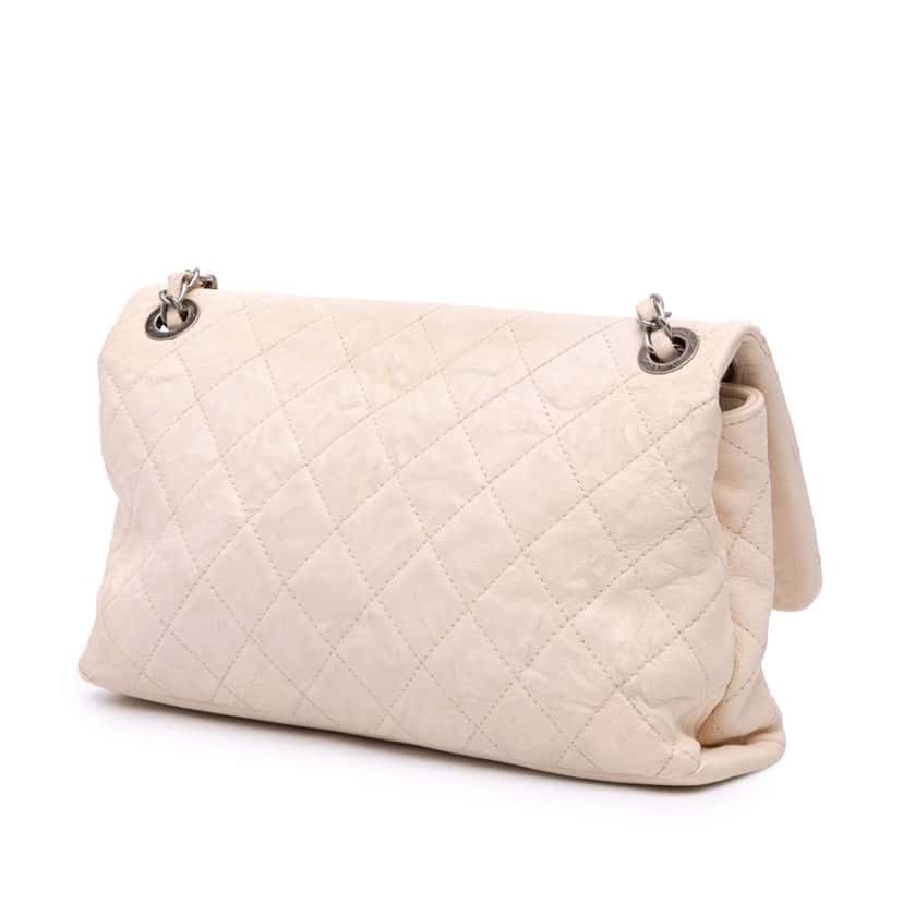 Chanel CC Quilted Aged Calfskin Flap Brown Leather Good condition - Back View