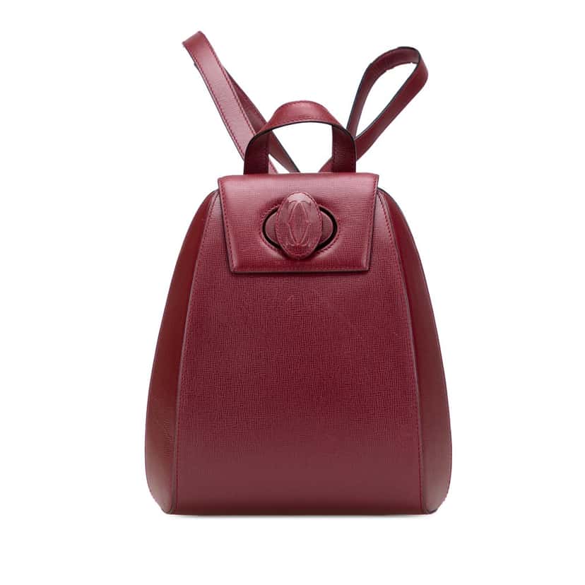 Cartier Must De Cartier Leather Backpack Red Leather Good condition - Front View