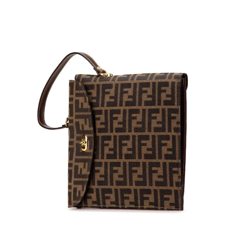 Fendi Zucca Canvas Handbag Brown Canvas Very good condition - Back View