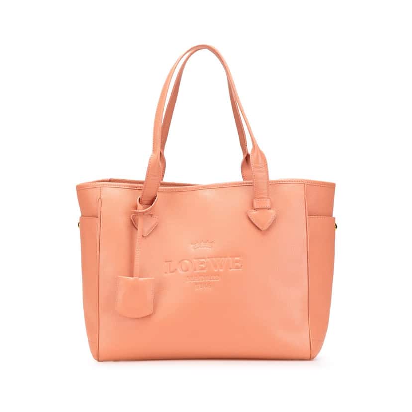 Loewe Leather Heritage Tote Pink Leather Very good condition - Front View