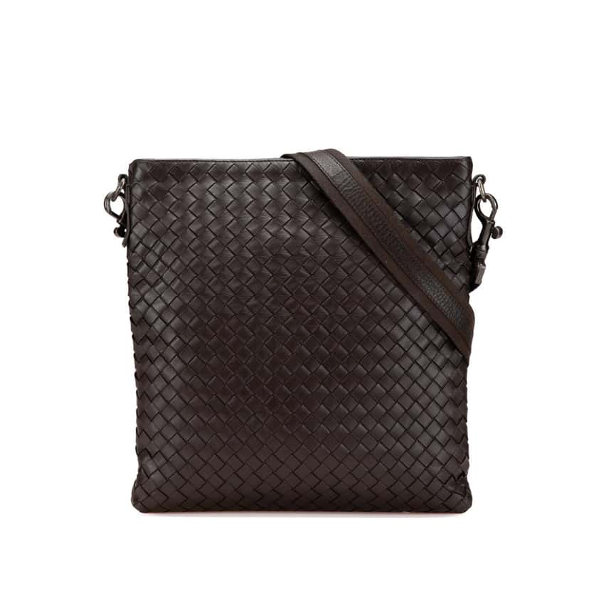 Bottega Veneta Nappa Intrecciato Crossbody Brown Leather Good condition - Front View