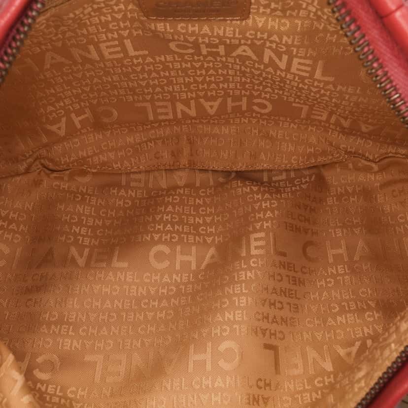 Chanel Lambskin CC Ring Hobo Red Leather Good condition - Model View