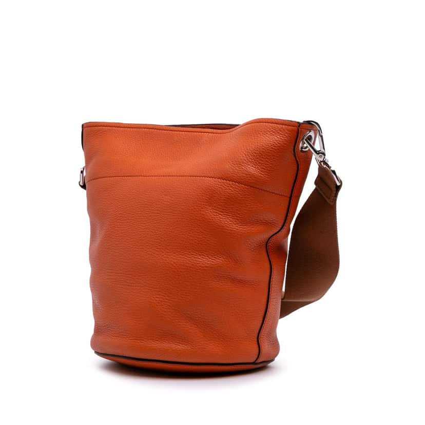 Prada Vitello Daino Bucket Bag Orange Leather Good condition - Back View