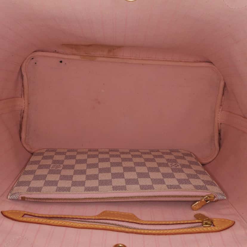 Louis Vuitton Damier Azur Neverfull MM White Canvas Good condition - Model View