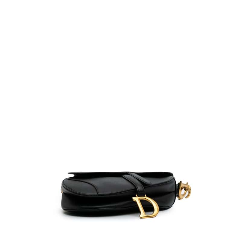 Dior Grained Calfskin Saddle Bag Black Leather Good condition - Inside View