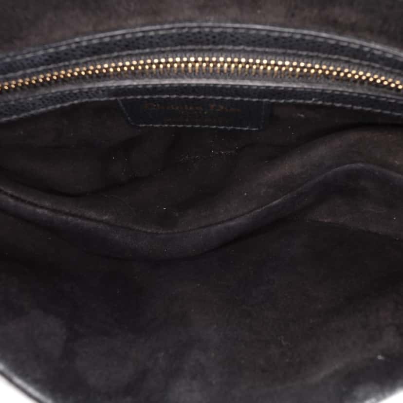 Dior Grained Calfskin Saddle Bag Black Leather Good condition - Model View