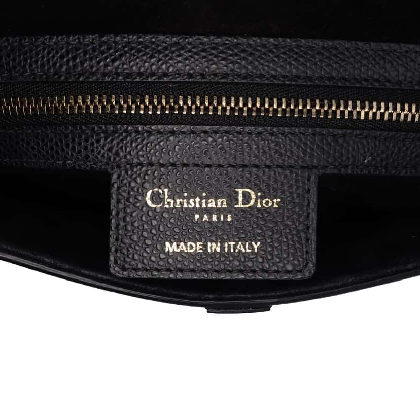 Dior Grained Calfskin Saddle Bag Black Leather Good condition - Box View