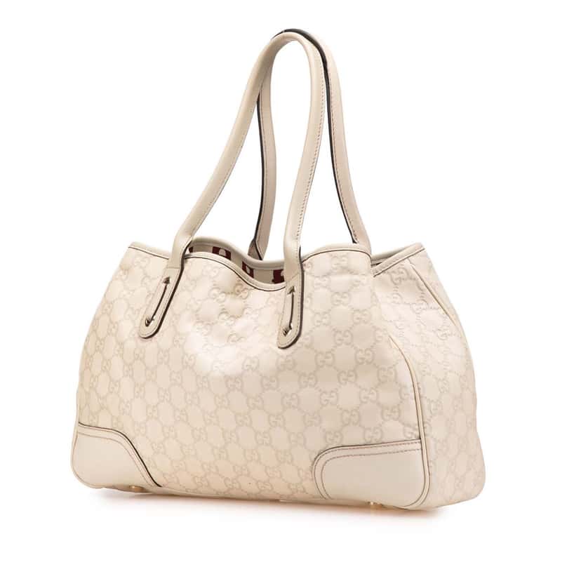Gucci Guccissima Princy Tote White Leather Good condition - Back View