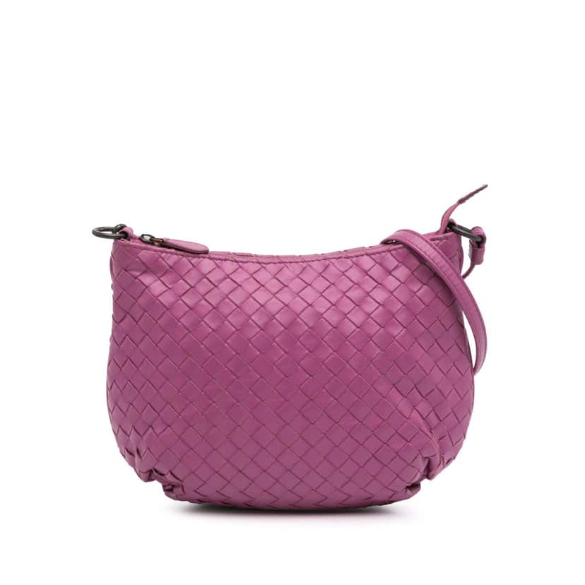 Bottega Veneta Nappa Intrecciato Crossbody Purple Leather Good condition - Front View