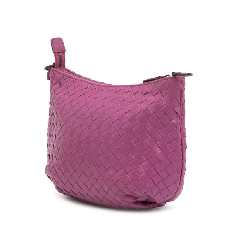 Bottega Veneta Nappa Intrecciato Crossbody Purple Leather Good condition - Back View