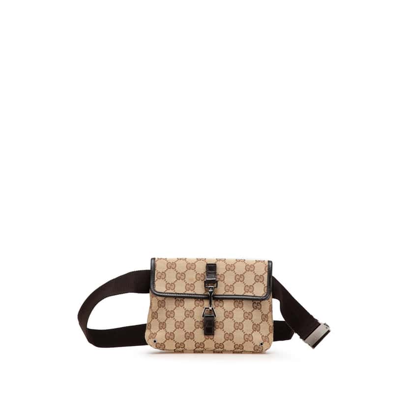 Gucci GG Canvas Jackie Belt Bag Brown Canvas Good condition - Front View