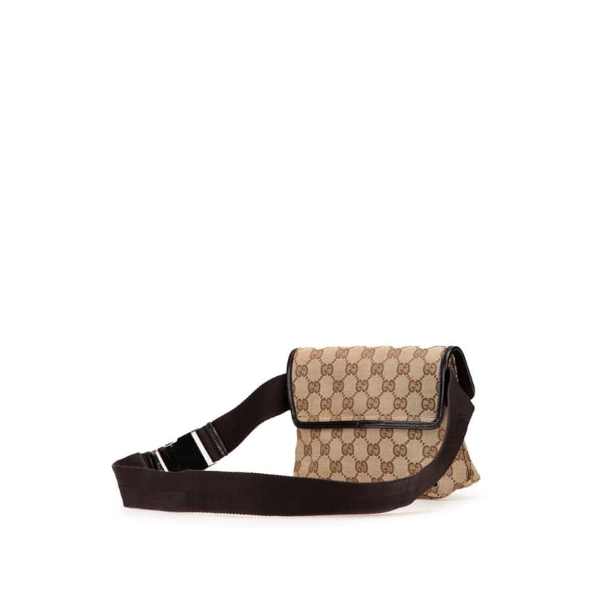 Gucci GG Canvas Jackie Belt Bag Brown Canvas Good condition - Back View