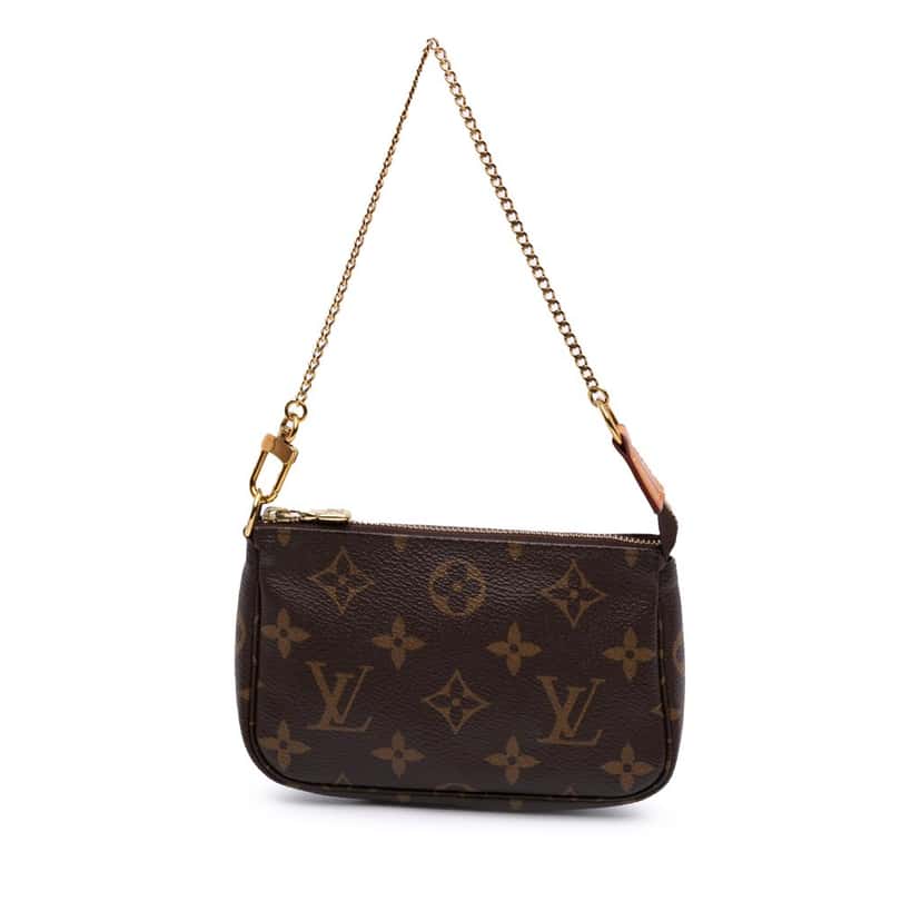 Louis Vuitton Monogram Mini Pochette Accessoires Brown Canvas Good condition - Back View
