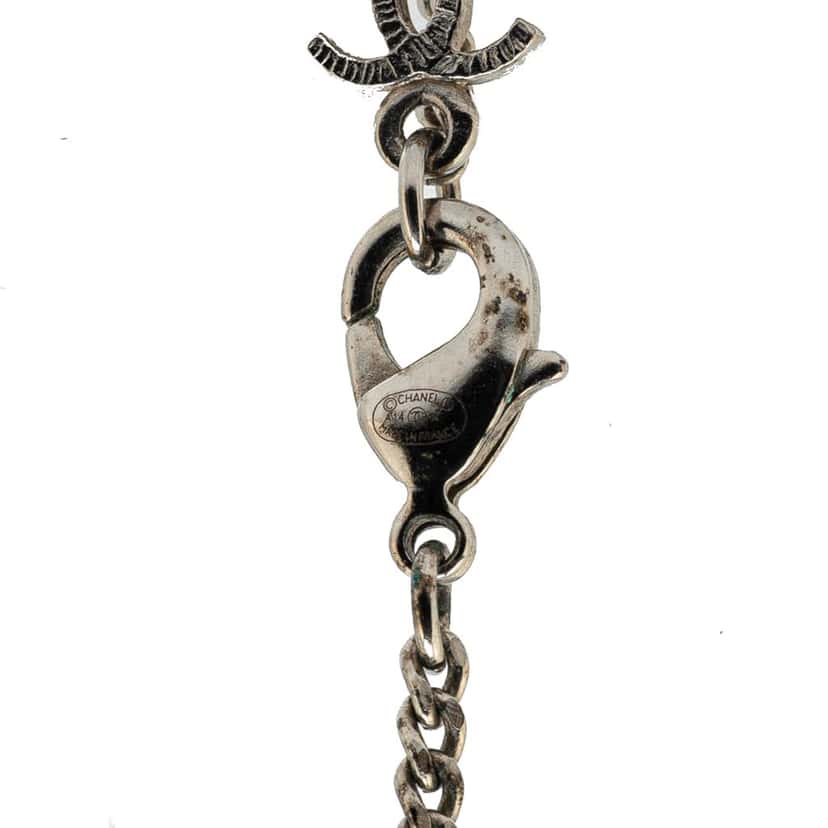 Chanel Paris-Dallas Silver CC Sheriff Badge Pendant Necklace Silver Silver Good condition - Back View
