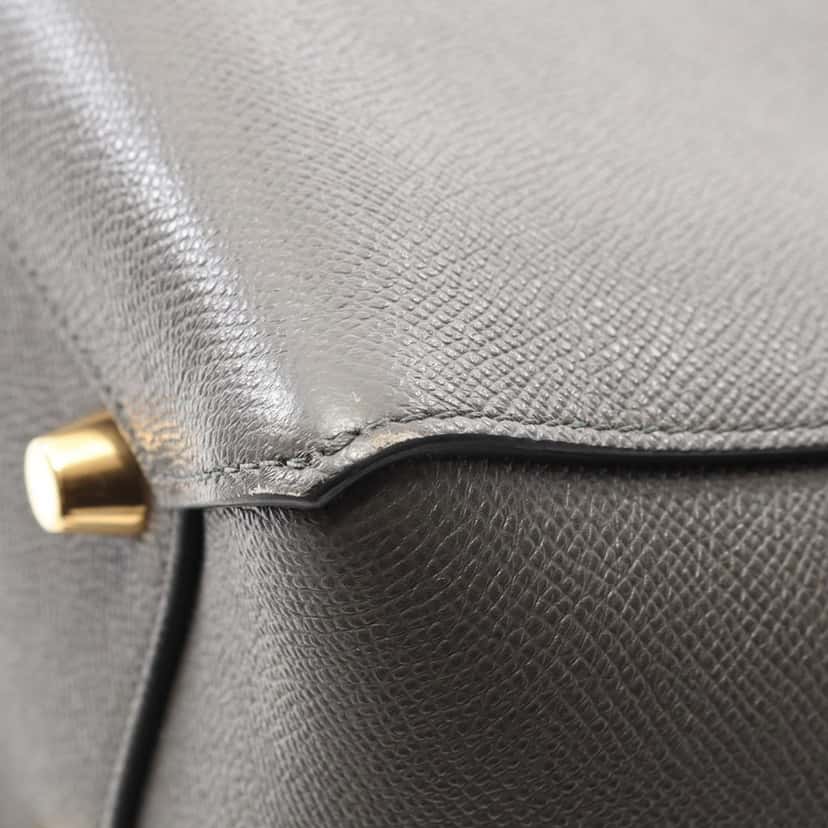 Celine Mini Grained Calfskin Belt Bag Grey Leather Good condition - Box View