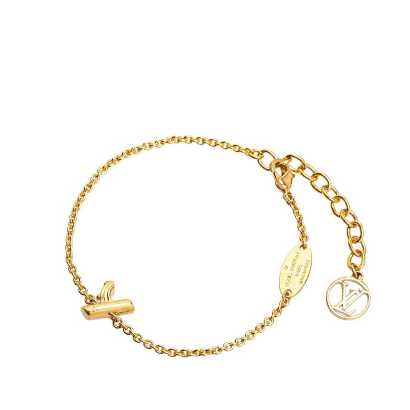 Louis Vuitton Gold Plated LV and Me Letter Y Charm Bracelet Gold Metal Good condition - Back View