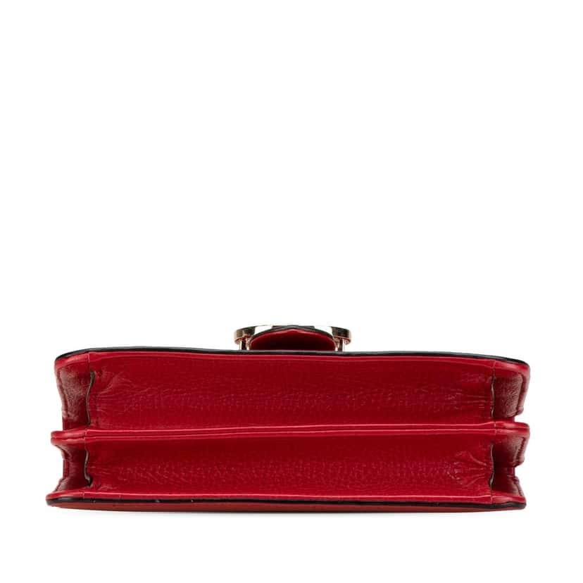 Gucci Small Dollar Calfskin Interlocking G Crossbody Red Leather Good condition - Inside View