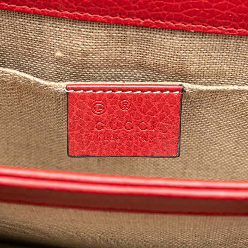 Gucci Small Dollar Calfskin Interlocking G Crossbody Red Leather Good condition - Box View
