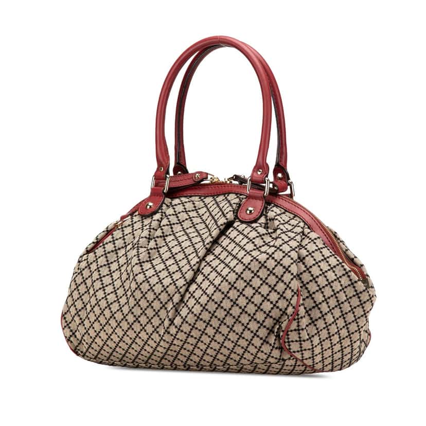 Gucci Diamante Canvas Sukey Satchel Brown Canvas Good condition - Back View