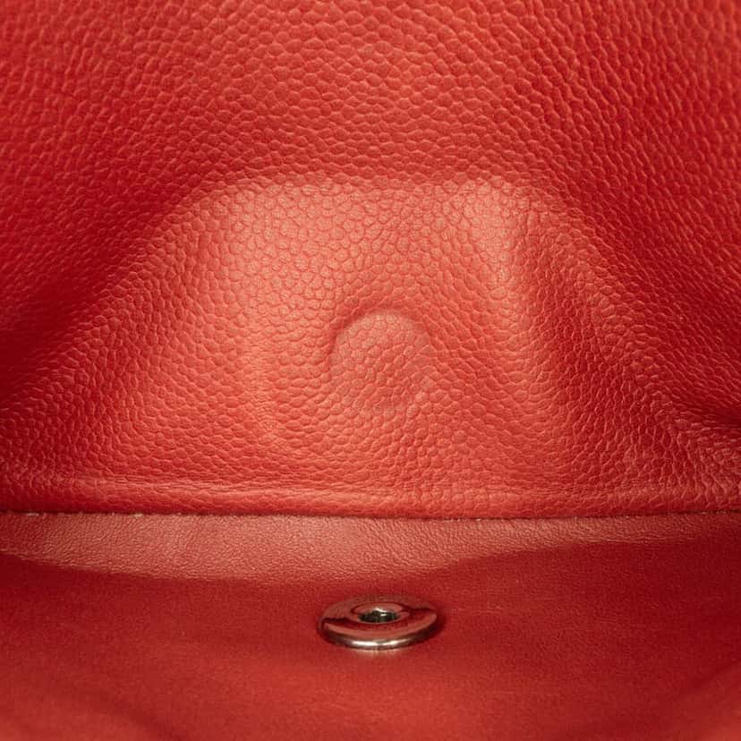 Chanel Medium Classic Caviar Double Flap Orange Leather Good condition - Box View