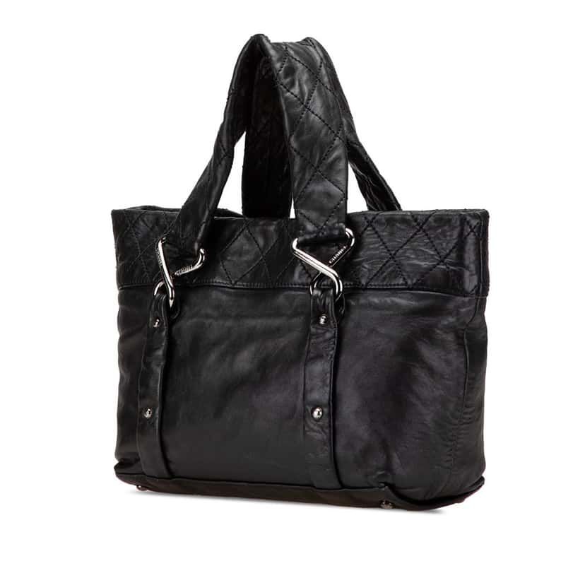Chanel Small Reissue Lambskin 8 Knots Tote Black Leather Good condition - Back View