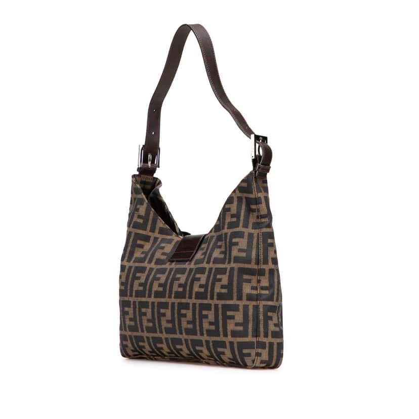 Fendi Zucca Canvas Shoulder Bag Brown Canvas Good condition - Back View