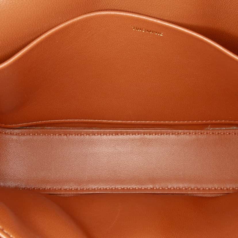 Celine Shiny Calfskin Claude Shoulder Bag Brown Leather Good condition - Model View