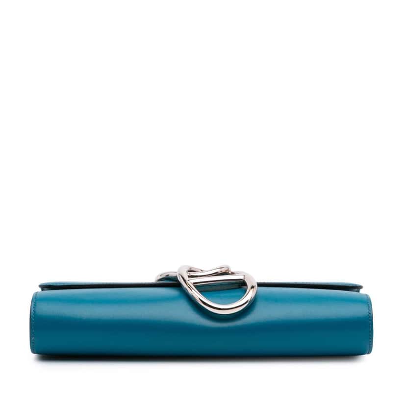 Hermès Tadelakt Egee Clutch Blue Leather Good condition - Inside View